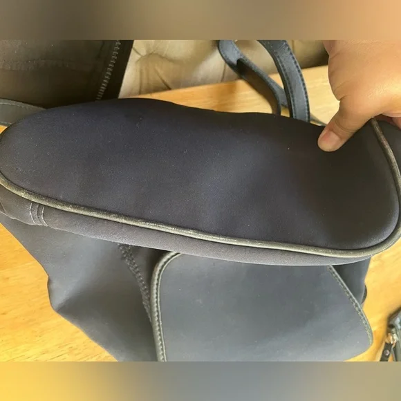 Coach navy with Leather trim mini Backpack - Picture 7 of 11